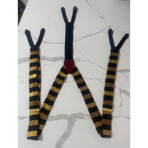 Carrot & Gibbs Men Suspenders Made In Germany Gold Black Striped